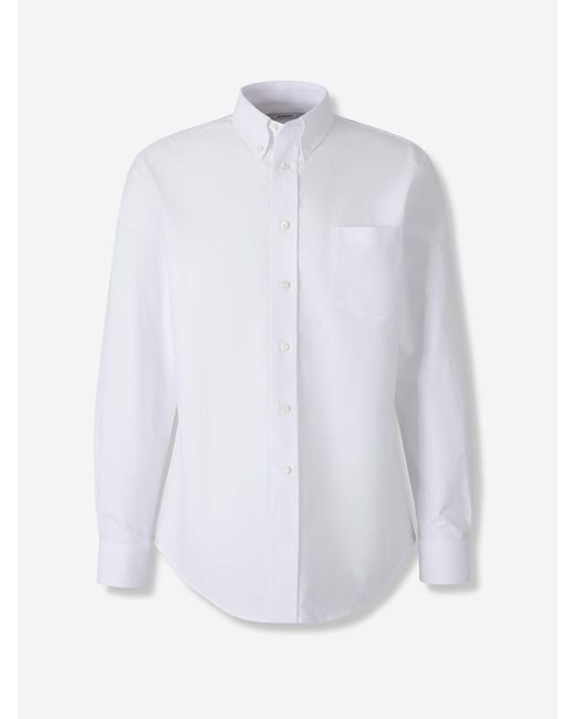 Givenchy White Plain Cotton Shirt for men