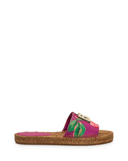 Dolce & Gabbana Pink Espadrille With Flowers