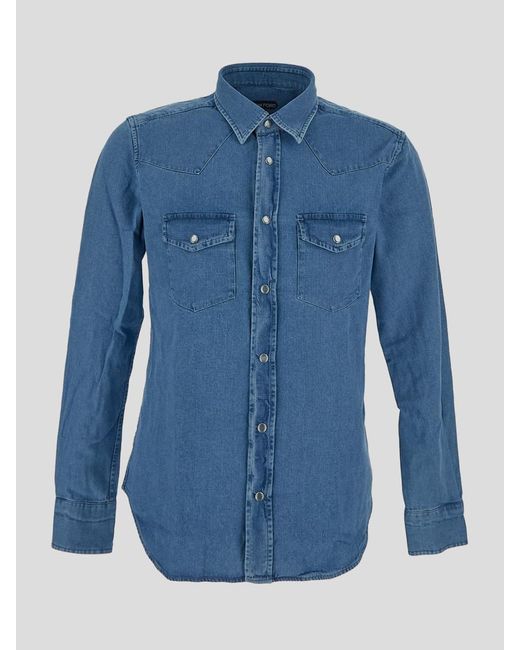 Tom Ford Blue Denim Shirt for men