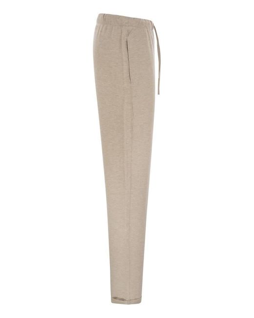 Majestic Filatures Natural Trousers With Drawstring Waist