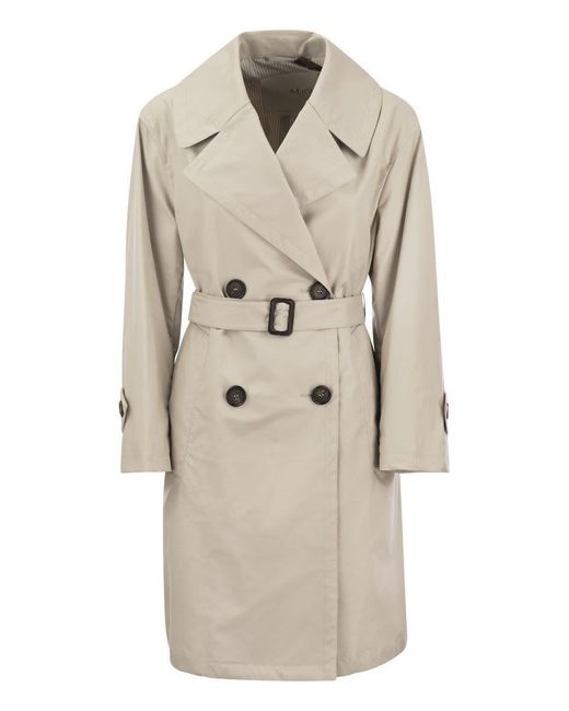 Max Mara Natural Vtrench - Drip-proof Cotton Twill Over Trench Coat
