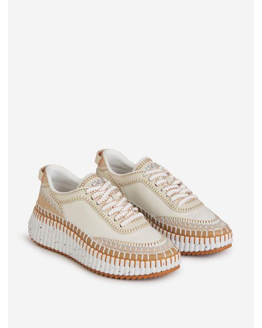 Chloé White Leather Nama Sneakers