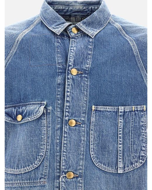 Orslow Blue "1950'S" Overshirt Jacket for men