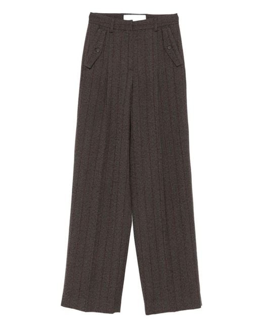 Golden Goose Deluxe Brand Gray Wool Wide-Leg Trousers