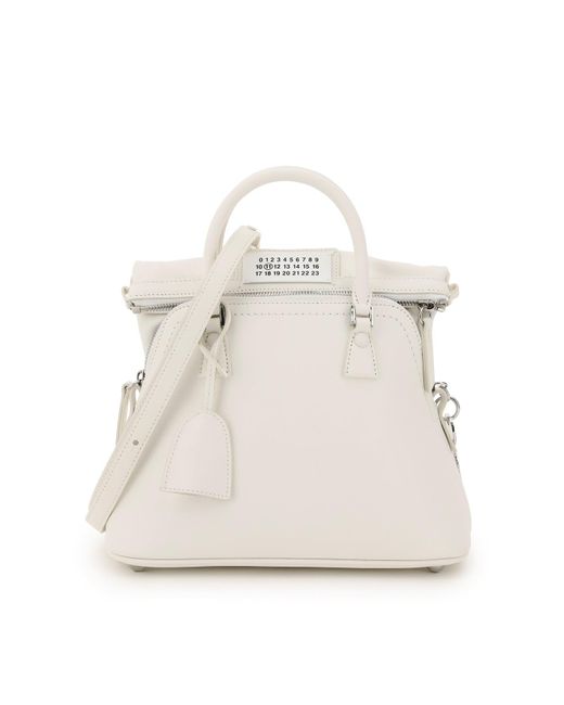 Maison Margiela Leather 5ac Handbag in White | Lyst