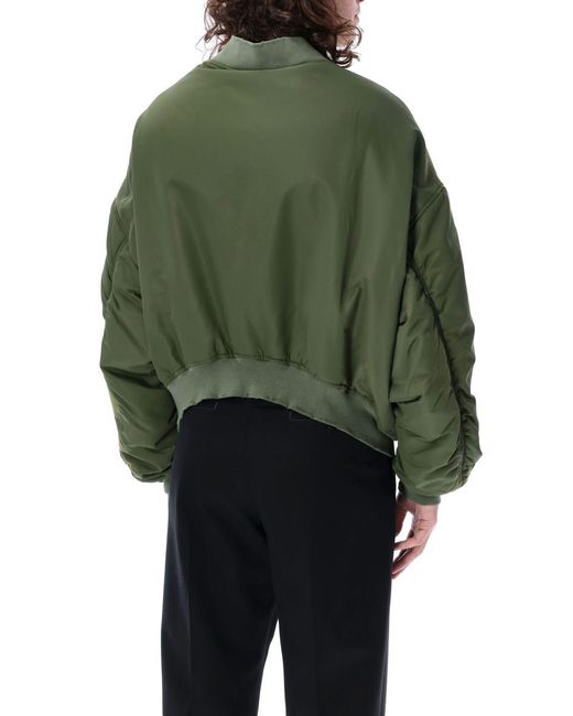 Balenciaga Green Off Shoulder Bomber for men