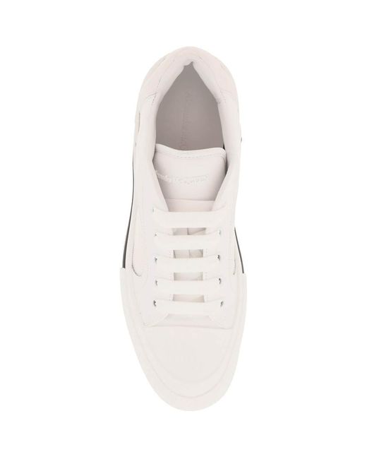 Alexander McQueen White Deck Plimsoll Sneakers for men