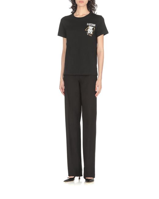 Moschino Black T-Shirts And Polos