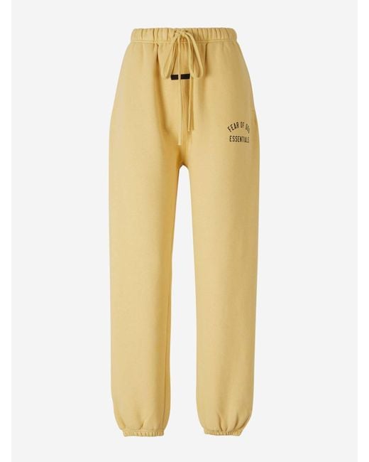 Fear Of God Yellow Cotton Logo Joggers