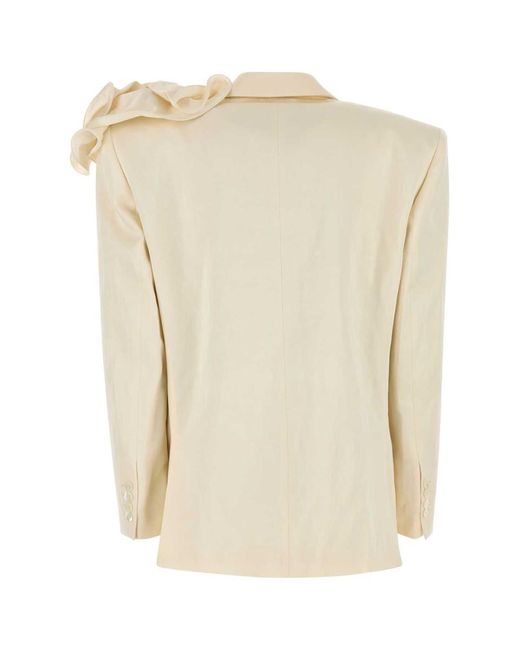 Magda Butrym Natural Ivory Viscose Blend Blazer