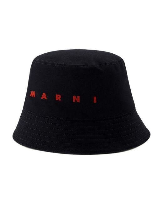 Marni Black Bucket Hat for men