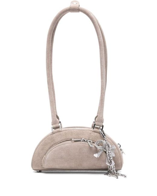 Self-Portrait White Suede Mini Shoulder Bag