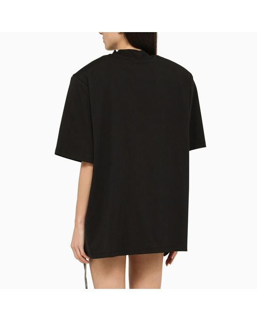 The Attico Black T-Shirt With Maxi Shoulders