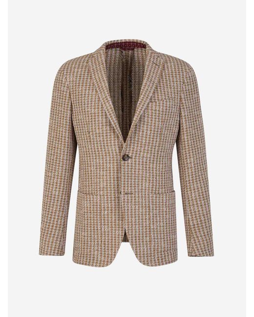 Etro Brown Cotton Knit Blazer for men