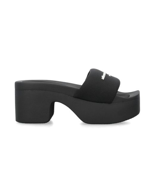 Alexander Wang Black Platform Slide