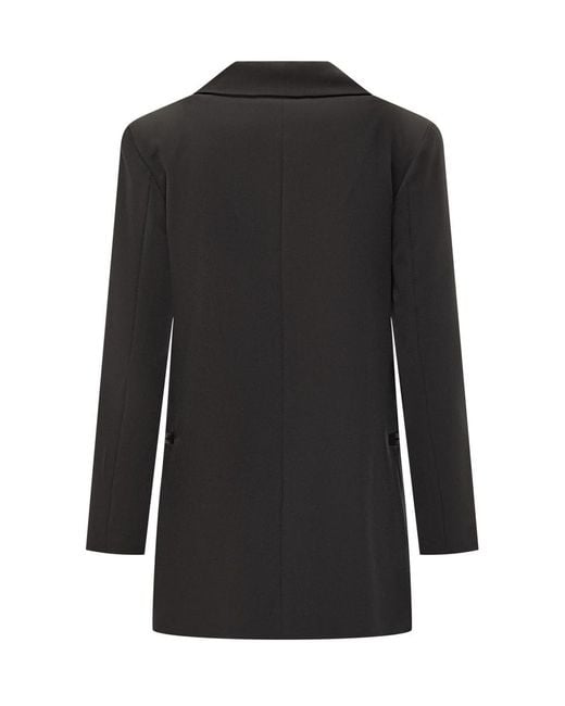 ACTUALEE Black Blazer With Satin Rever