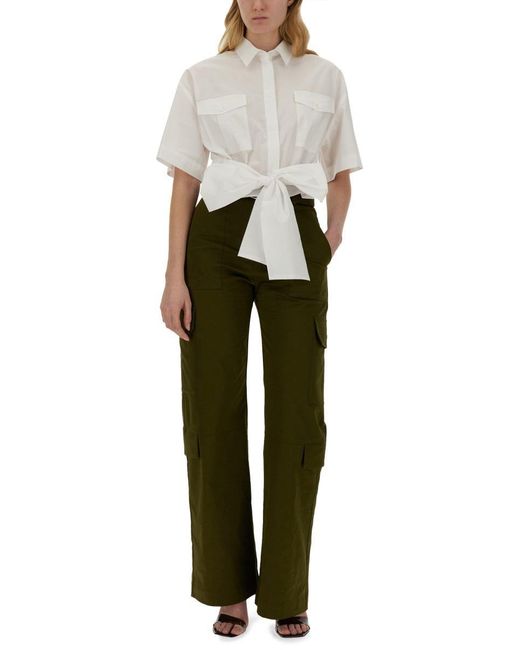 MSGM White Shirt With Bow