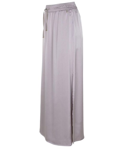 Herno Purple Long Skirt With Elastic Waist