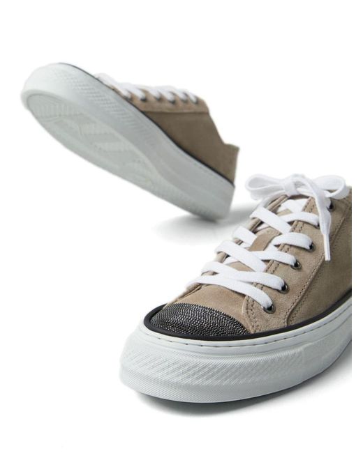 Brunello Cucinelli White Monili-toecap Sneakers