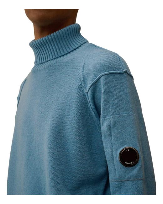 C P Company Blue Grs Aegean Turtleneck Sweater for men