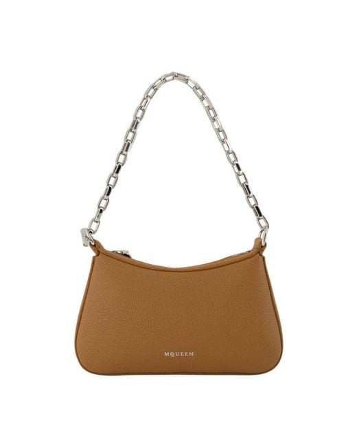 Alexander McQueen Brown T Bar Mini Handbag