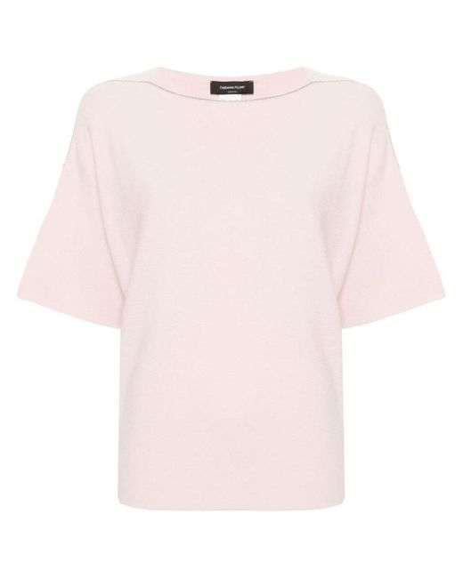 Fabiana Filippi Pink Organic Cotton Boat-neck Sweater