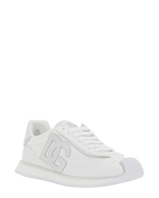 Dolce & Gabbana White Low Top Sneakers With Maxi Logo On The Side And Logo Patch On The Tongue for men