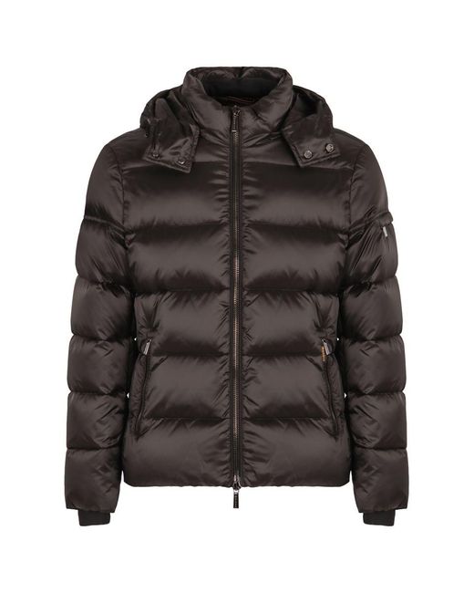 Moorer Black Brett Hooded Short Down Jacket for men