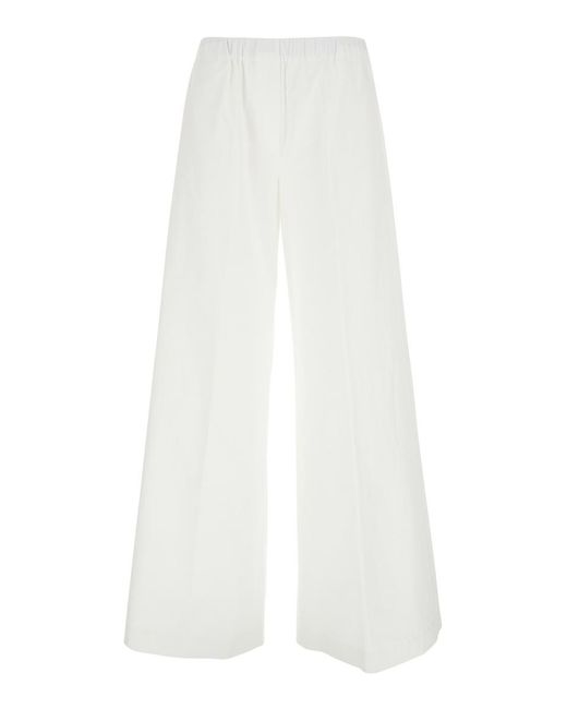 Antonelli White 'Steven' Pants With Elastic Waist And Wide Leg