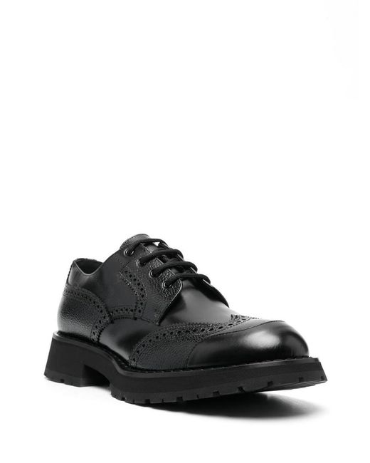 Alexander McQueen Black Leather Shoes for men