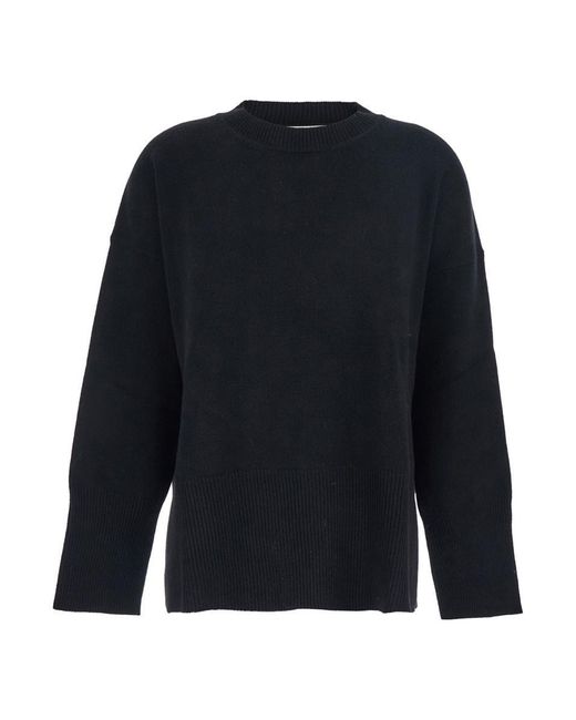 Grifoni Blue Oversize Crewneck Sweater With Ribbed Trims
