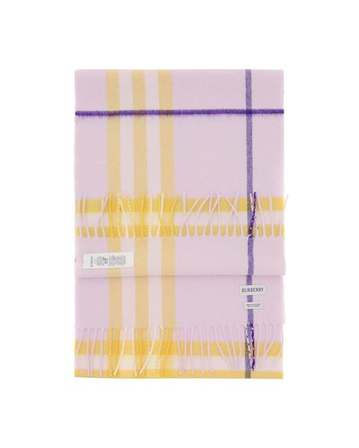 Burberry Pink Check Cashmere Scarf