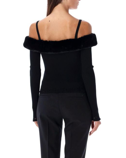 Blumarine Black Dropped Shoulder Sweater