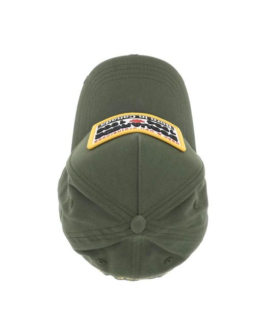 DSquared² Green Baseball Cap With Logoed Patch for men