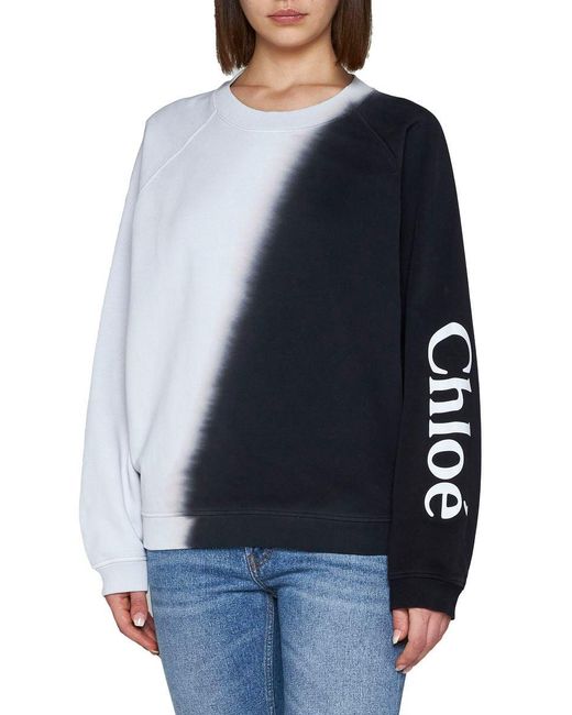 Chloé Blue Logo Cotton Sweatshirt