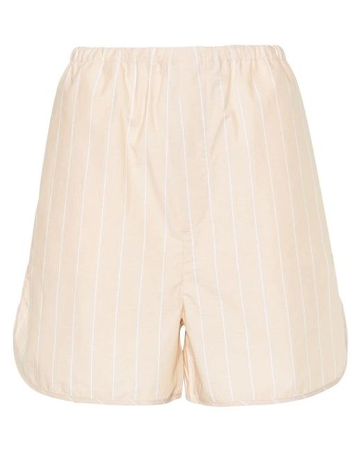 Filippa K Natural Striped Drawstring Shorts