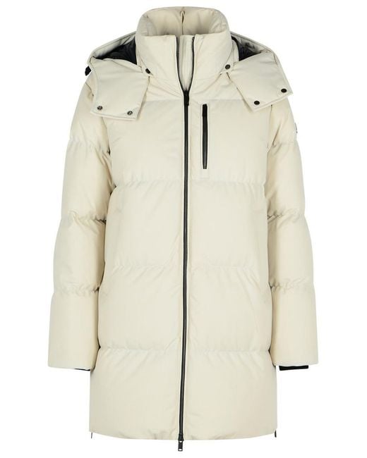 Moose Knuckles Natural 'Chelia 3Q' Ivory Polyamide Blend Down Jacket