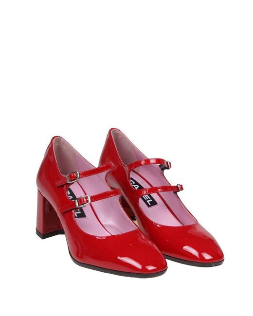 CAREL PARIS Red Mary Jane Shoe In Calfskin