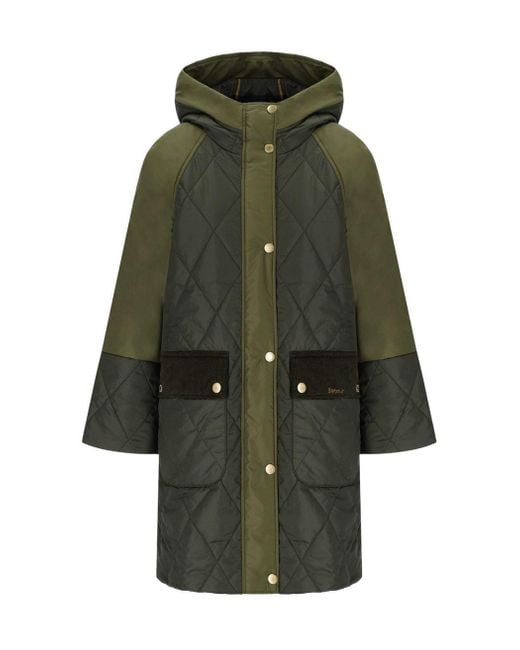 Barbour Elspeth Quilted Green Hooded Jacket