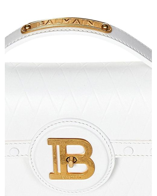 Balmain White Paris B-Buzz Dynasty Handbag