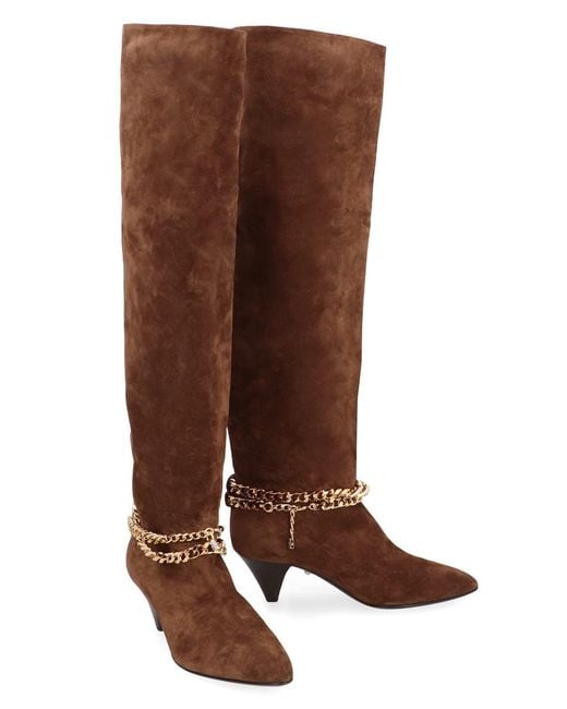 ALEVI Brown Camille Suede Knee High Boots