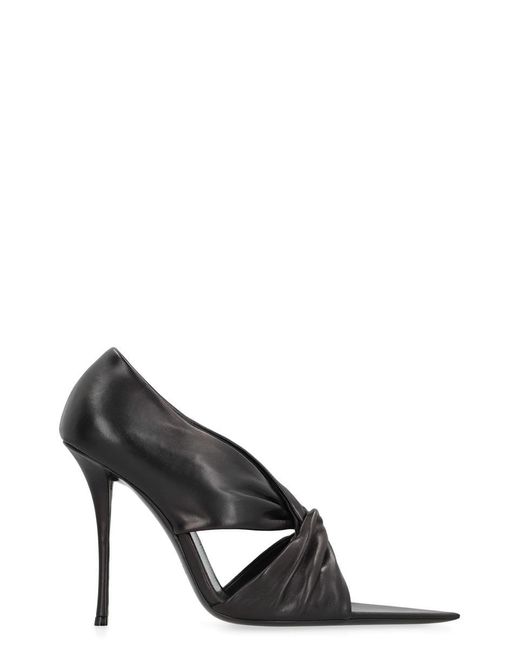 Saint Laurent Black Malika Heeled Sandal