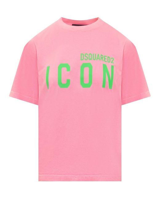 DSquared² Pink Icon Collection Be Icon Easy Fit T-Shirt