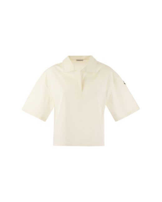 Moncler White Short-Sleeved Polo Shirt