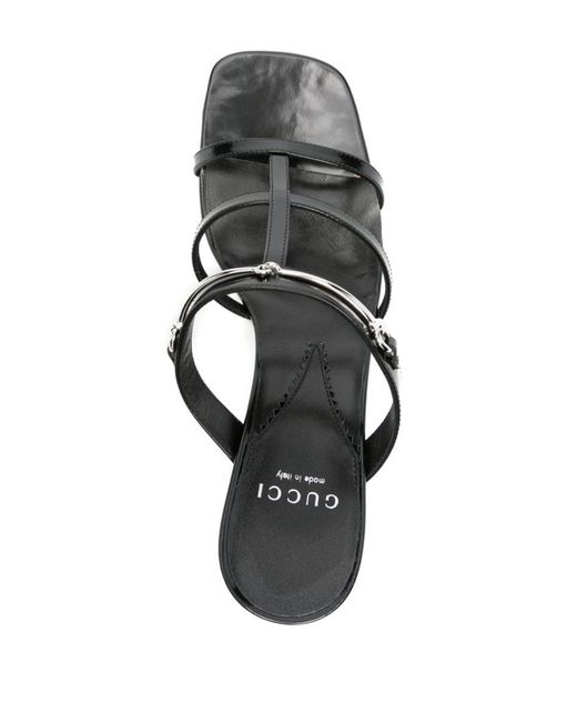 Gucci Black Divine Leather Sandals