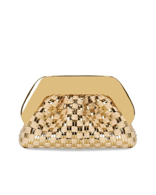 THEMOIRÈ Natural Tia Micro Weaved Straw Laminated Clutch Bag