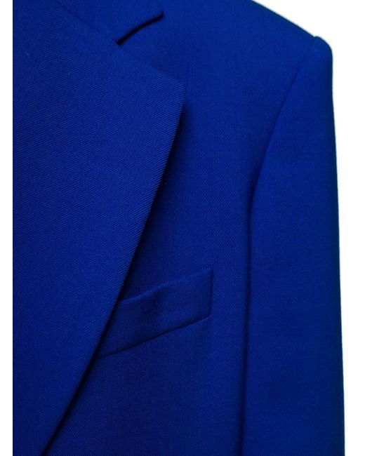 ANDAMANE Blue 'Guia' Oversized Electric Single-Breasted Jacket