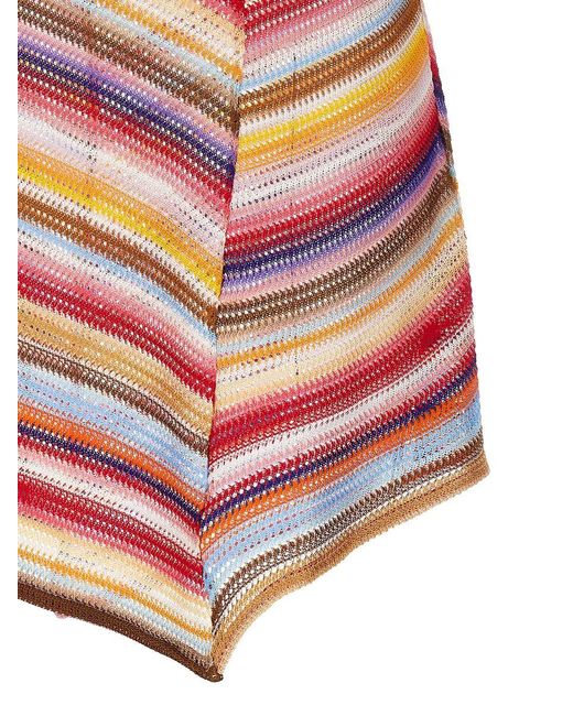 Missoni White Striped Short Cover-Up