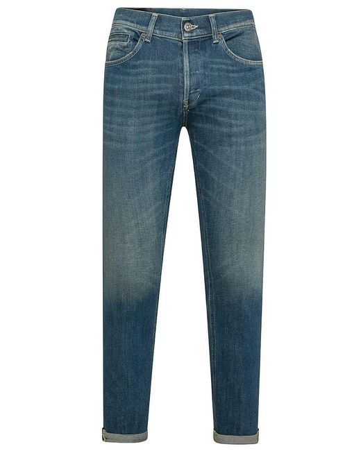 Dondup Blue George Skinny Fit Cotton Jeans for men