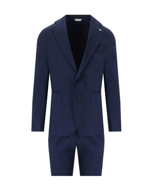 Manuel Ritz Blue Single-Breasted Suit for men